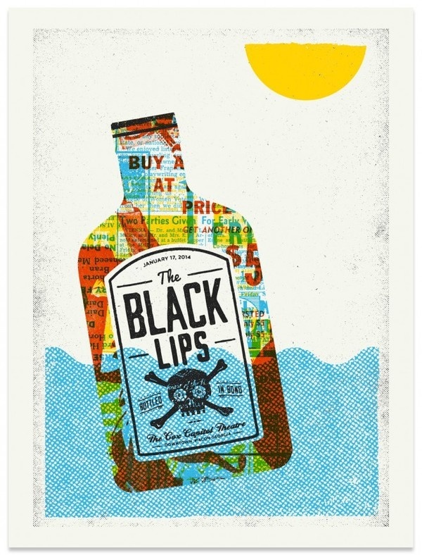 The Black Lips - Gig Poster #giant #modern #gig #design #print #lips #black #the #screen #illustration #poster