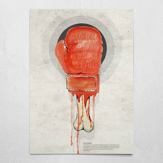 #dictatorship #beige #poster #wallart #steinbeck #dictatorship #boxingglove