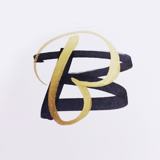 B by Jordan Lyle @jamdownflava #lettering #design #letter #cap #drop #gold #brush #pen #typography