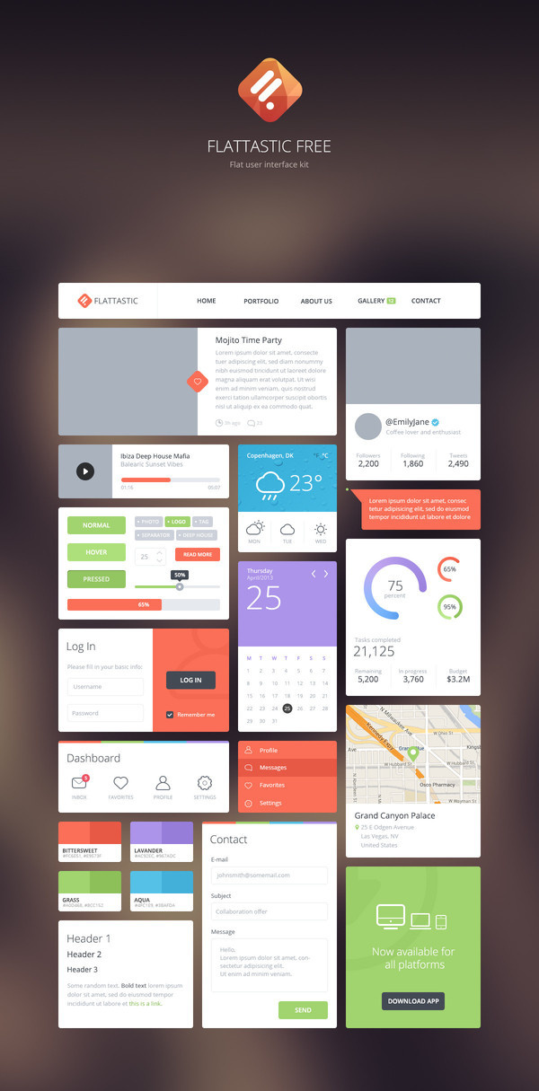 Psd user interface kit flat psd - PSD Files #flat #user #superb #psd #design #interface #ui #photoshop #kit #download #web