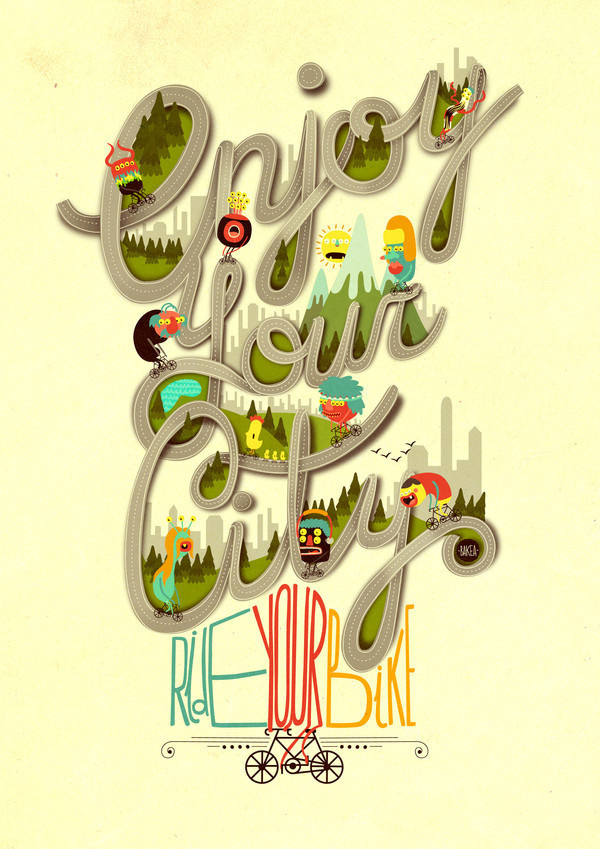 Enjoy Your City, Ride Your Bike #city #ride #enjoy #illustration #your #bike