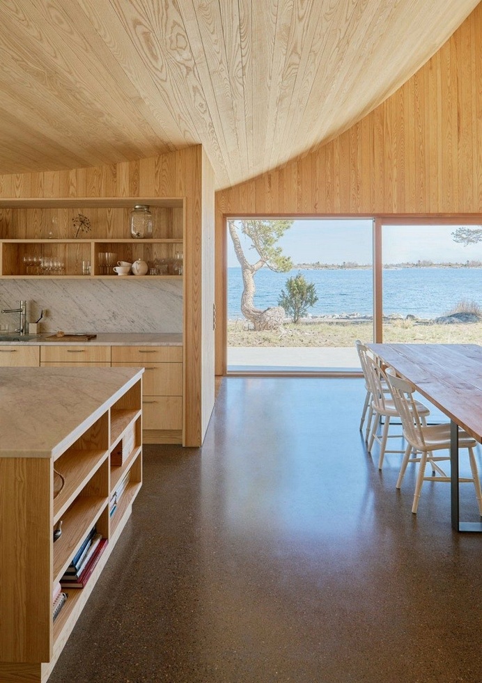 This Scandinavian Wooden House Has a Tent-Like Roof Over a Generous Interior Space 9
