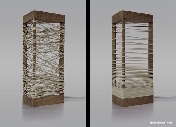 Wooden Lamp with Elastic Shades that Can be Formed As You Like SÃ–HKA image #lamp #design #elastic