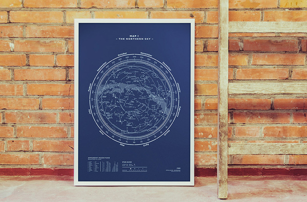 Map I – The Northern Sky #constellation #silkscreen #stellar #sky #northern #map