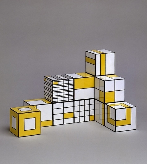 Twelve cubes - Victoria & Albert Museum - Search the Collections #line #white #cubes #design #yellow #grid #shape #square #twelve