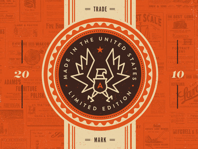 typography, vintage, badge, crest, pattern, usa, animal, packaging, seal, eagle, limited