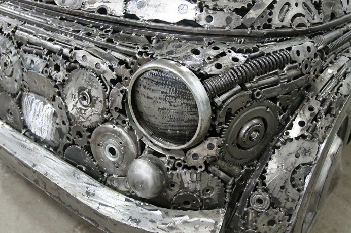 Life-Size Cars Created by Artists from Recycled Metals