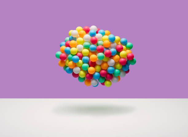 Cloud of multi-colored balls