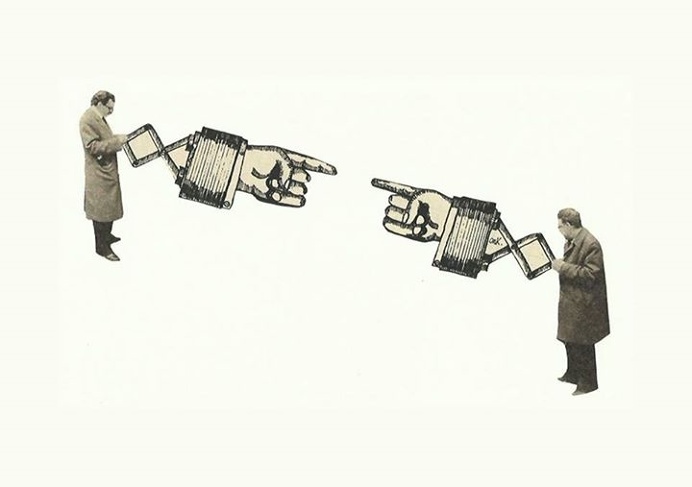 Dialogando. Germen de Trigo Collages. #collage #artist #illustration #germendetrigo #hands #vintage #Murcia