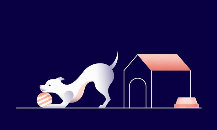 Come cane e gatto (Like cats and dogs) on Behance #illustration #graphicdesign #graphic #minimal #dog