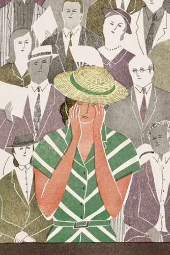 `The Outsider`, inside illustration by Masako Kubo #people #loneliness #illustration #hat #sadness