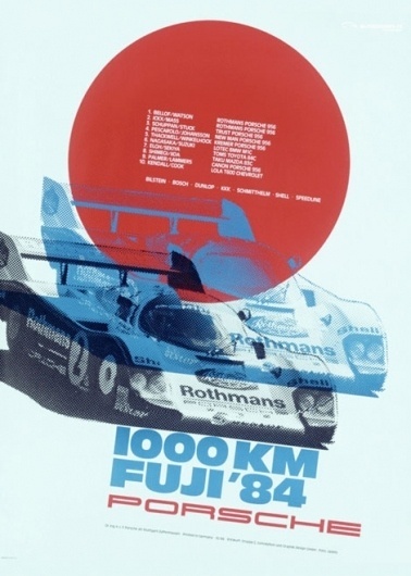 grain edit · Vintage Porsche Posters #1000 #fuji #km #c #designer #conce #gruppe #84