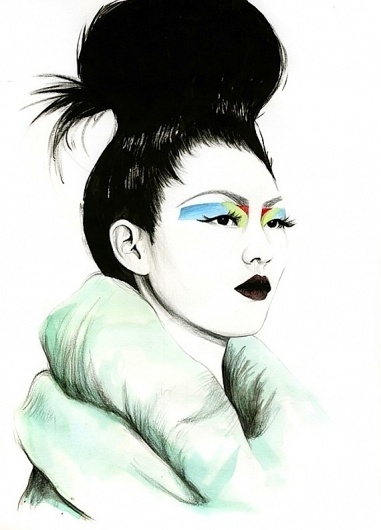 Ilustraciones de Caroline Andrieu #make #woman #illustration #colors #up #fashion #oriental