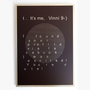 "It´s me vinni" - From our new aluminium originals series, Fake Gold / Wrong edition. We recieved a lot of spam mails, and made this out o #print #illustration #frame #perspective #design #structure #artwork #poster #gold #nordicdesign #grid #spam #metal #fakegold #aluminium #typography #inspiration #smedsmo #black #spammail #art #shiny #mail