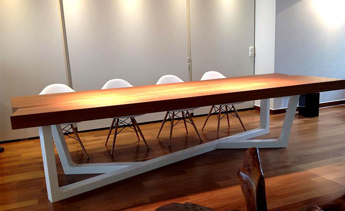 Chromosome X Dining Table accentuates the elegance of Teak chromosome x dining table 5 #furniture #furniture design #table #table design