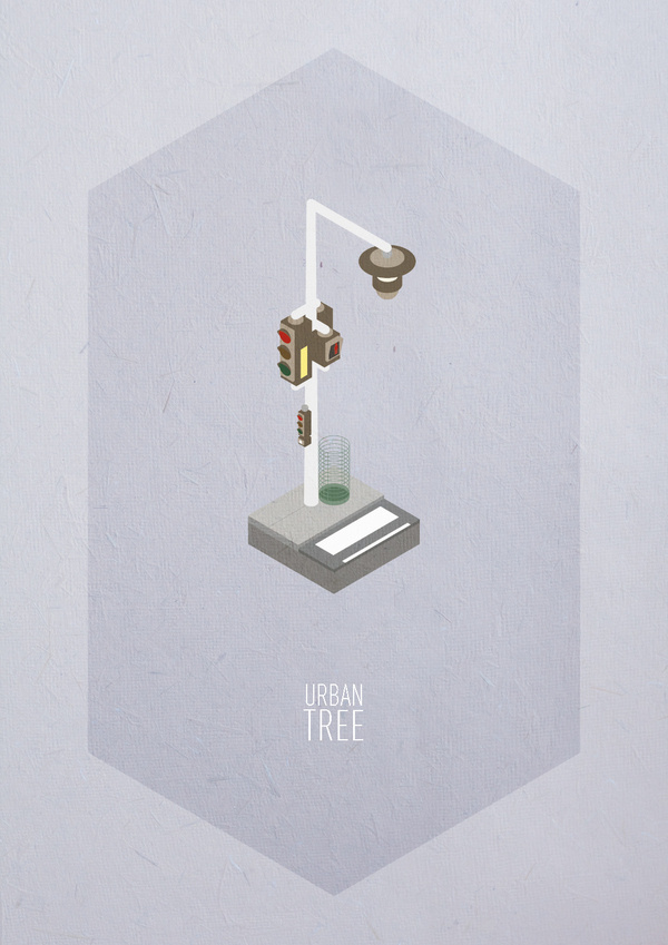 Urban Trees #urban #print #paper #illustration #poster #light