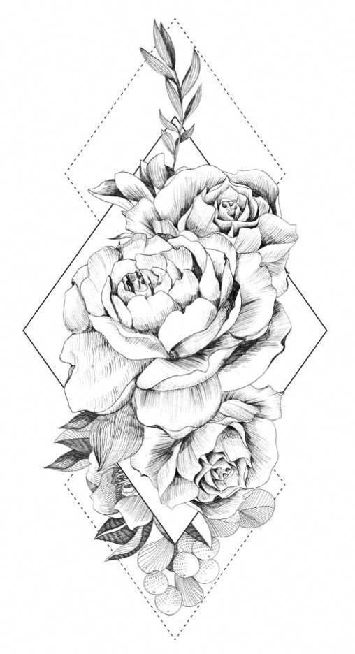 Floral Geometric Tattoos