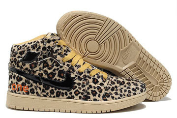 New Style Leopard Sneakers Mens Nike Air Jordan 1 - Olympic (Black and Khaki) #shoes