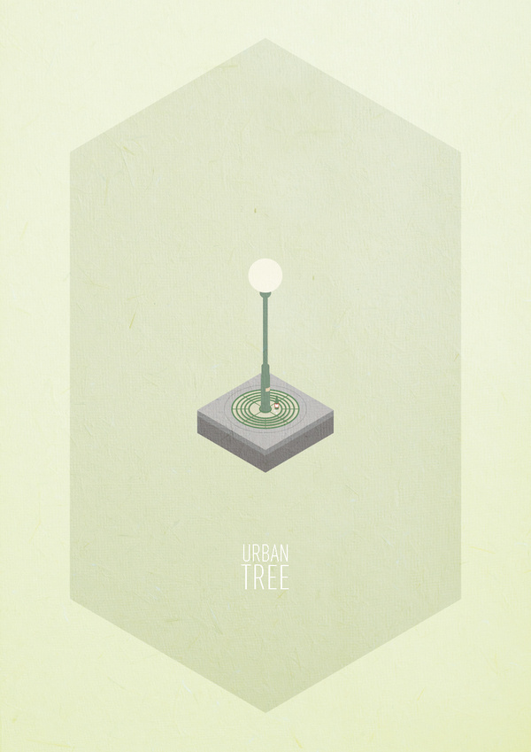 Urban Trees #urban #print #paper #illustration #poster #light