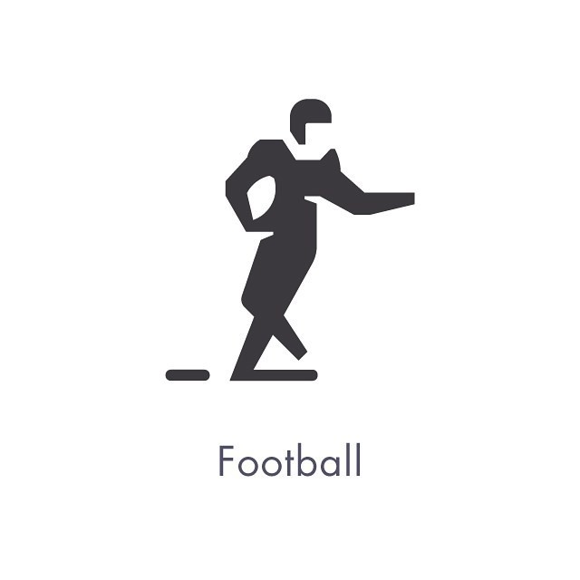 Football - Sports Icon Design by Sascha Elmers #icon #iconic #iconography #picto #pictogram #symbol #sports #olympic #athlete #football