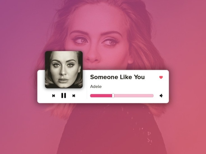 Music Player Widget PSD