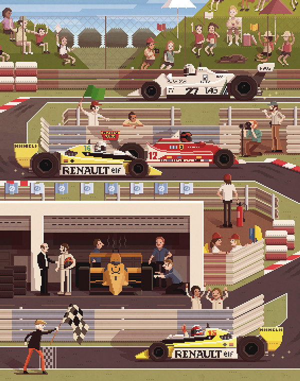 Octavi Navarro pixel paintings #illustration #f1 #pixels