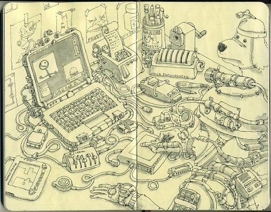 Moleskine Sketches by Mattias Adolfsson | Best Bookmarks #moleskine #sketch