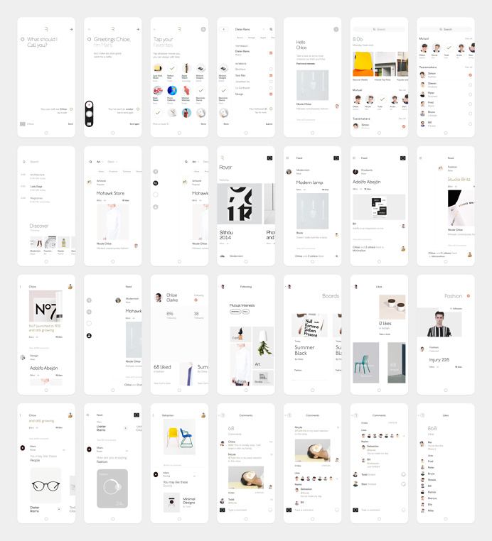 #app #rover #ios #mobile #ui #interface #modern #contemporary