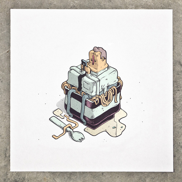 An illustrated interview with the fine folks over at iGNANT.de #business #wei #t #box #corporate #illustration #lunch #man #cube