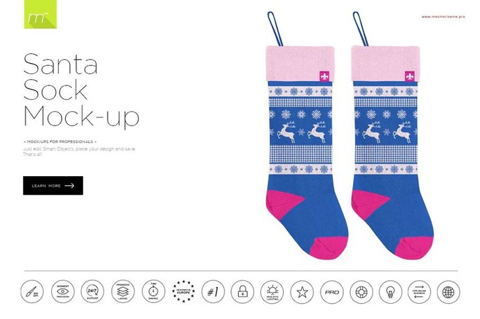 Santa Sock Mock-up