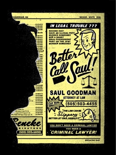 'Gotta Call Saul' In The Latest Piece of 'Breaking Bad' Art | /Film #chris #phone #delorenzo #saul #retro #book