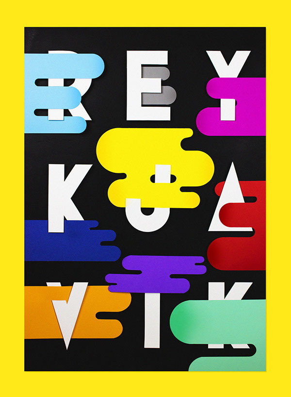 REYKJAVIK EXHIBITION - Showusyourtype on Behance #showusyourtype #white #cutter #black #paperboard #exhibition #behance #photography #colors #poster #marco #reykjavik #oggian #gold #still #paper #life #typography