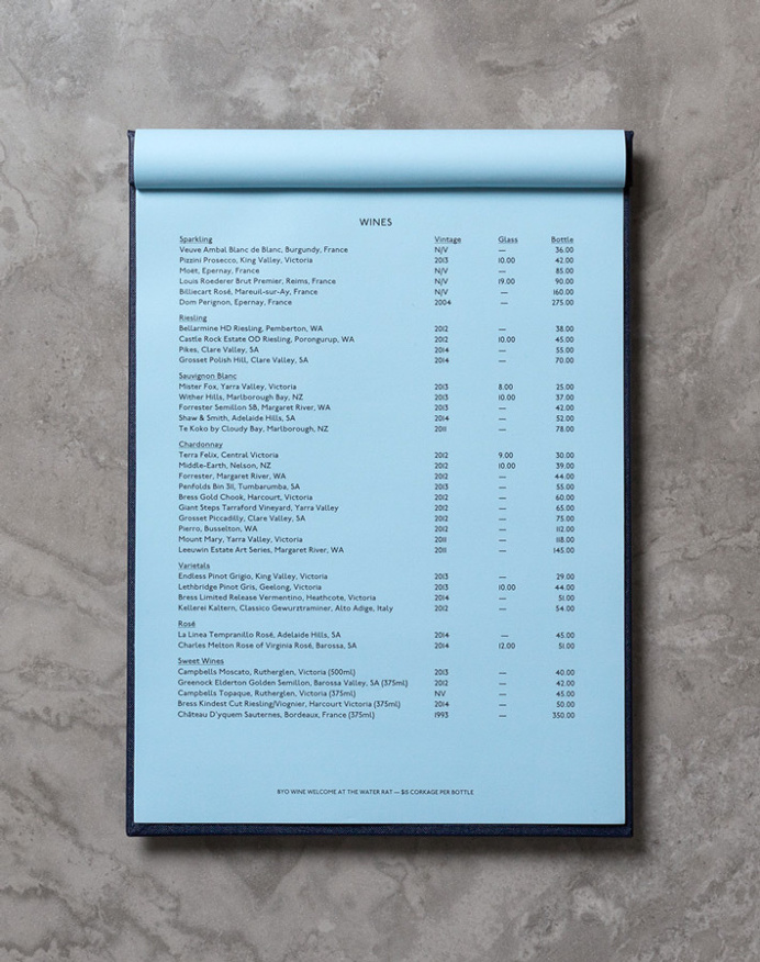 The Water Rat by Hofstede #menu #branding