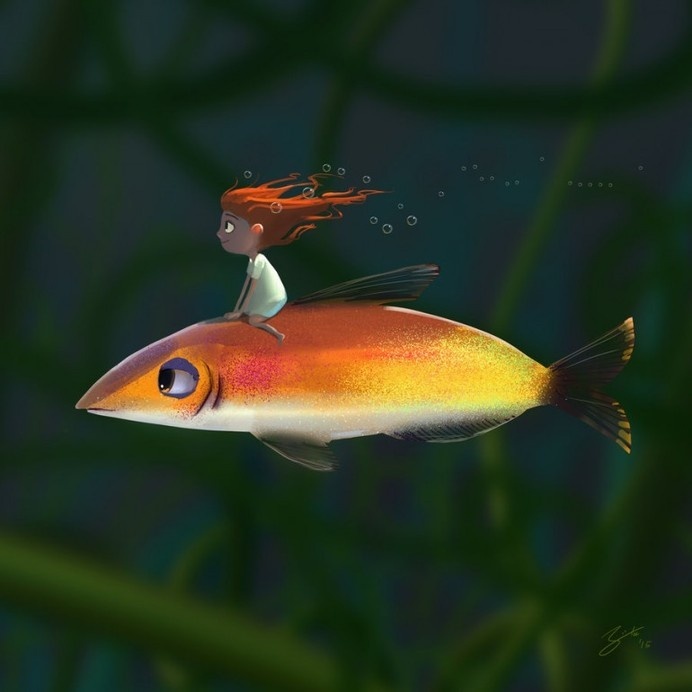 Fish Rider by GorosArt #illustration #concept #art