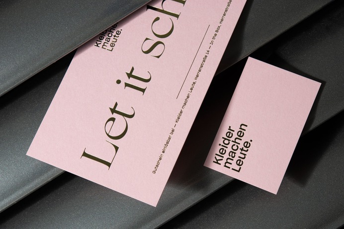 Kleider Machen Leute Identity - Mindsparkle Mag Beautiful letterpressed printed business cards with gold foil embossing. The brand identity for "Kleider machen Leute" have been designed by 101 Studio from Austria. #logo #packaging #identity #branding #design #color #photography #graphic #design #gallery #blog #project #mindsparkle #mag #beautiful #portfolio #designer