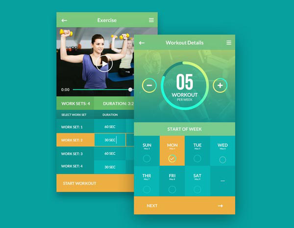 Fitness Mobile App UI