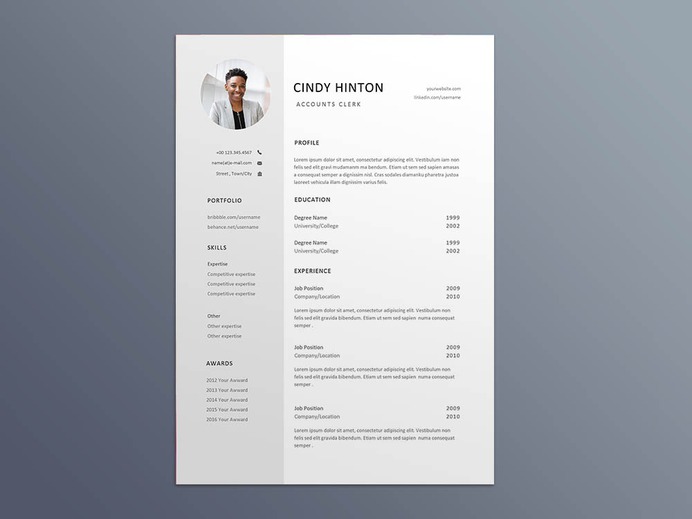 Free Accounts Clerk Resume Template with Example