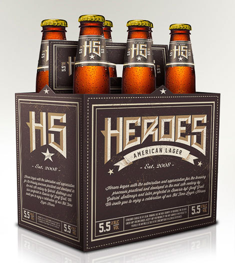 Packaging example #167: Heroes American Lager Packaging #packaging #beer