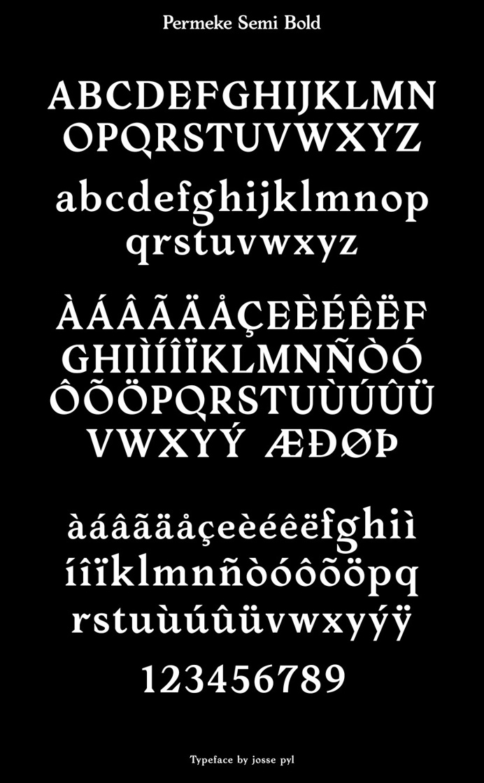 Permeke Semi Bold by Josse Pyl #typography #typeface #font