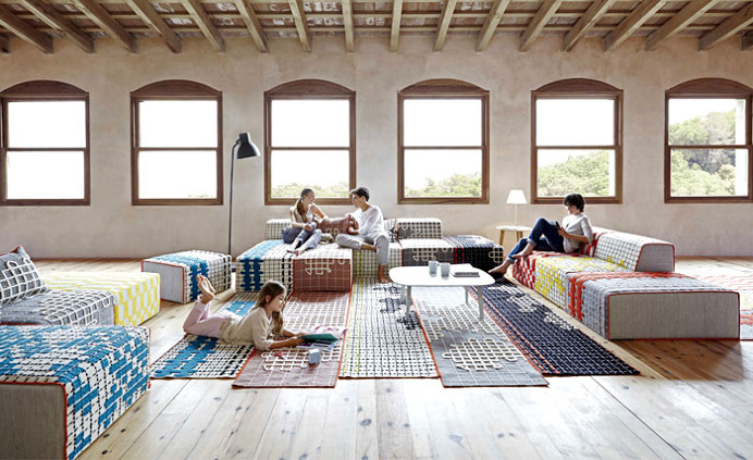 Handmade Floor Covering and Poufs by Gandia Blasco - #sofa, #design, #furniture, #seat, furniture, sofa