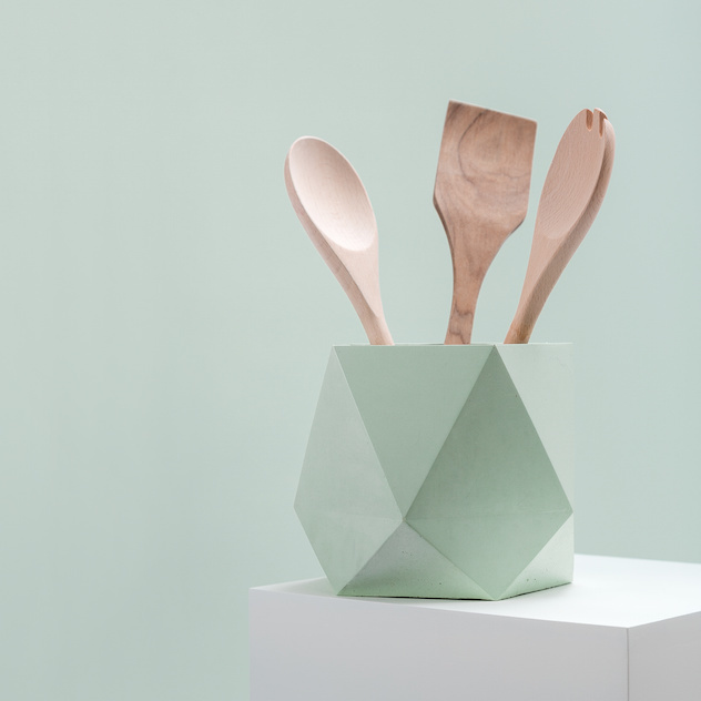 The Marble Shine Collection by frauklarer Presenting: triangulus large in mint #concrete #concretedesign #marble #design #productdesign #in