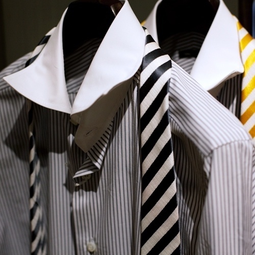 The Sartorialist #collar #shirt #strip #pin #french #fashion #dress #tie
