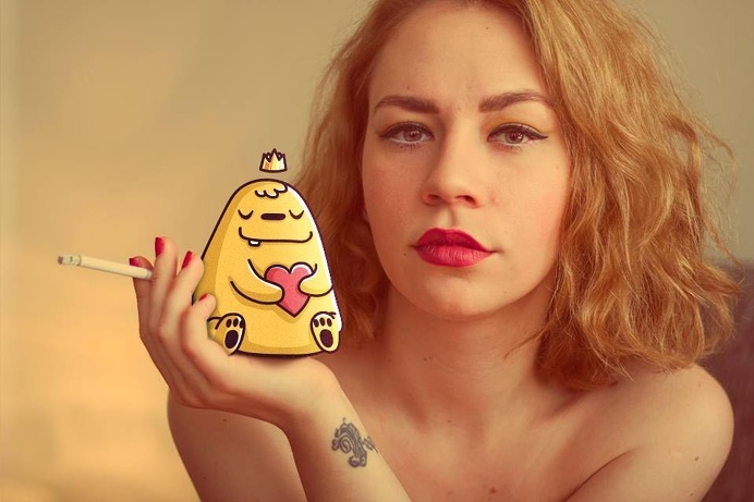 Where is the love? I steal photos and draw on them. Photo by: @teapupkova