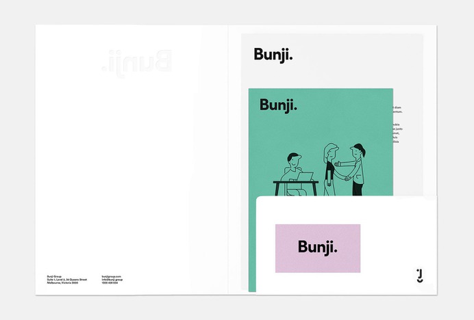 Bunji Identity - Mindsparkle Mag Emily Clarke designed the Identity for Bunji, a brand that is redefining property management once and for all. #logo #packaging #identity #branding #design #color #photography #graphic #design #gallery #blog #project #mindsparkle #mag #beautiful #portfolio #designer