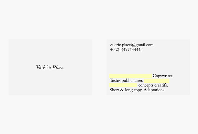 Valérie Place by Dimitris Kostinis #branding #stationery #typography