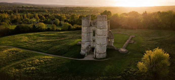 Aerial view of Donnington Castle by Jon Reid