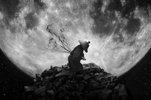 SUMERU on the Behance Network #white #composition #black #samurai #japan