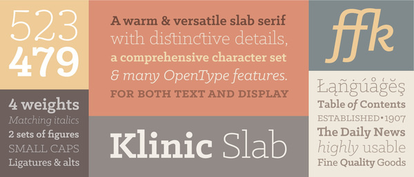 Klinic Slab font denotes a bold American voice.