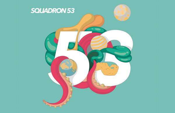 Squadron 53, by Fernando Rodríguez #inspiration #creative #abstract #53 #design #graphic #illustration #squadron #number #type #teal