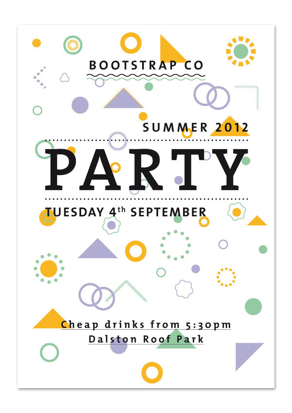 Boostrap Company Party Poster by Silvia Baz #icon #illustration #poster